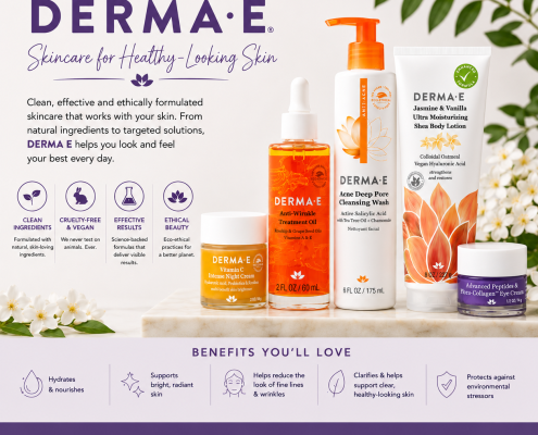 DERMA E skincare products for healthy-looking skin